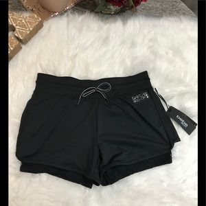 Bebe Sport Lace Layered Shorts